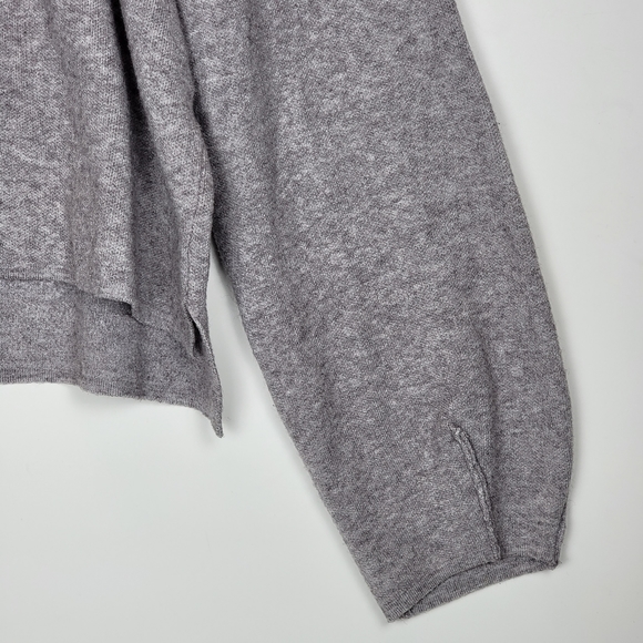 Gilli Grey Drop Shoulder Inside Out Balloon Sleeve Crew Neck Sweater, EUC, sz L - Picture 3 of 5